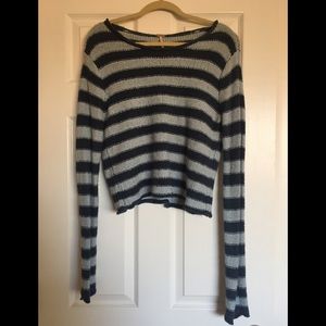 Free People striped crop sweater